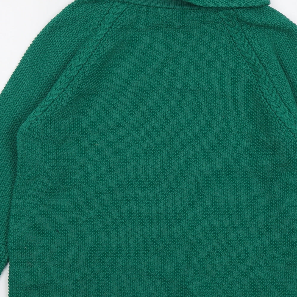 Hobbs Womens Green Roll Neck Cotton Pullover Jumper Size M