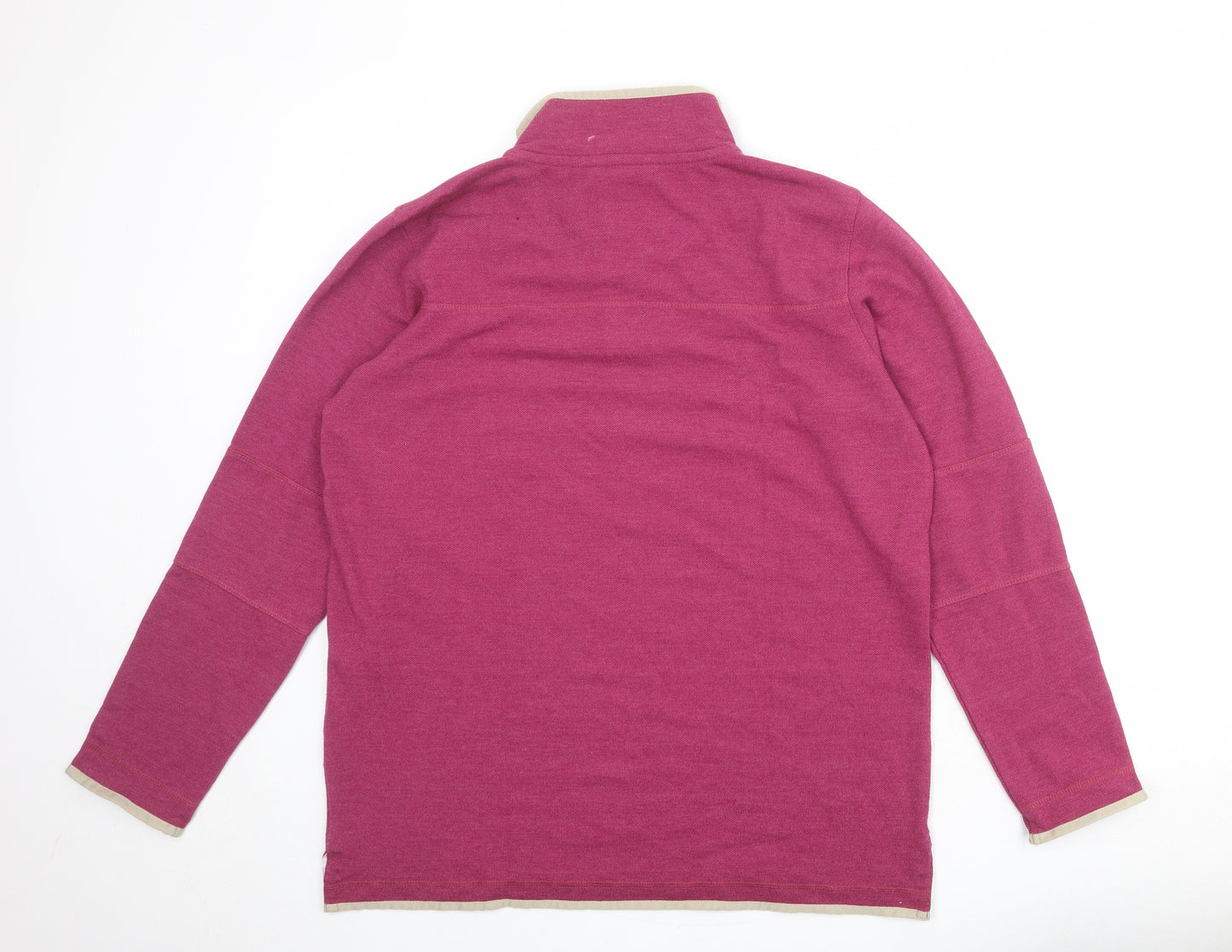 Cotton Traders Mens Purple Cotton Henley Sweatshirt Size L