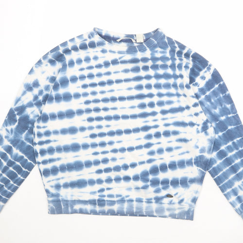 O'Neill Womens Black Geometric Cotton Pullover Sweatshirt Size L Pullover - Tie dye effect