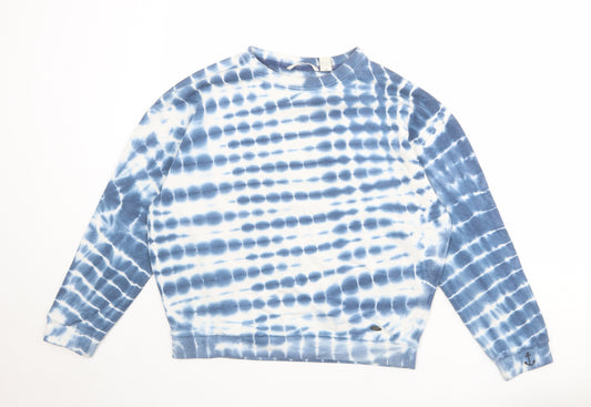 O'Neill Womens Black Geometric Cotton Pullover Sweatshirt Size L Pullover - Tie dye effect