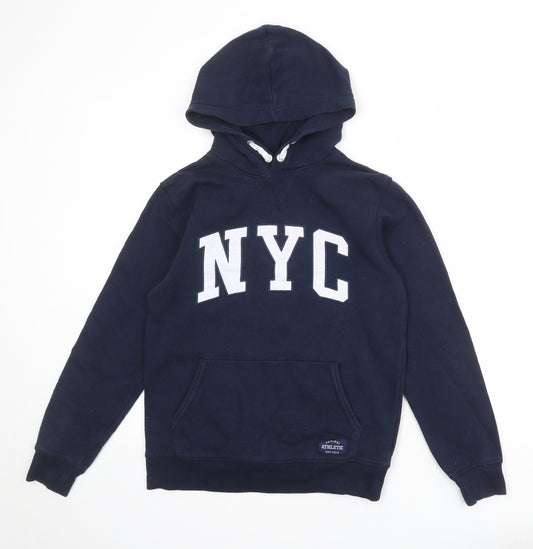 H&M Boys Blue Cotton Pullover Hoodie Size 12-13 Years Pullover - NYC