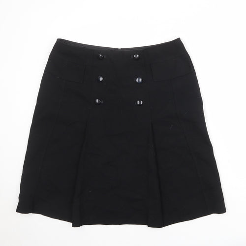 Autograph Womens Black Polyester Swing Skirt Size 16 Zip