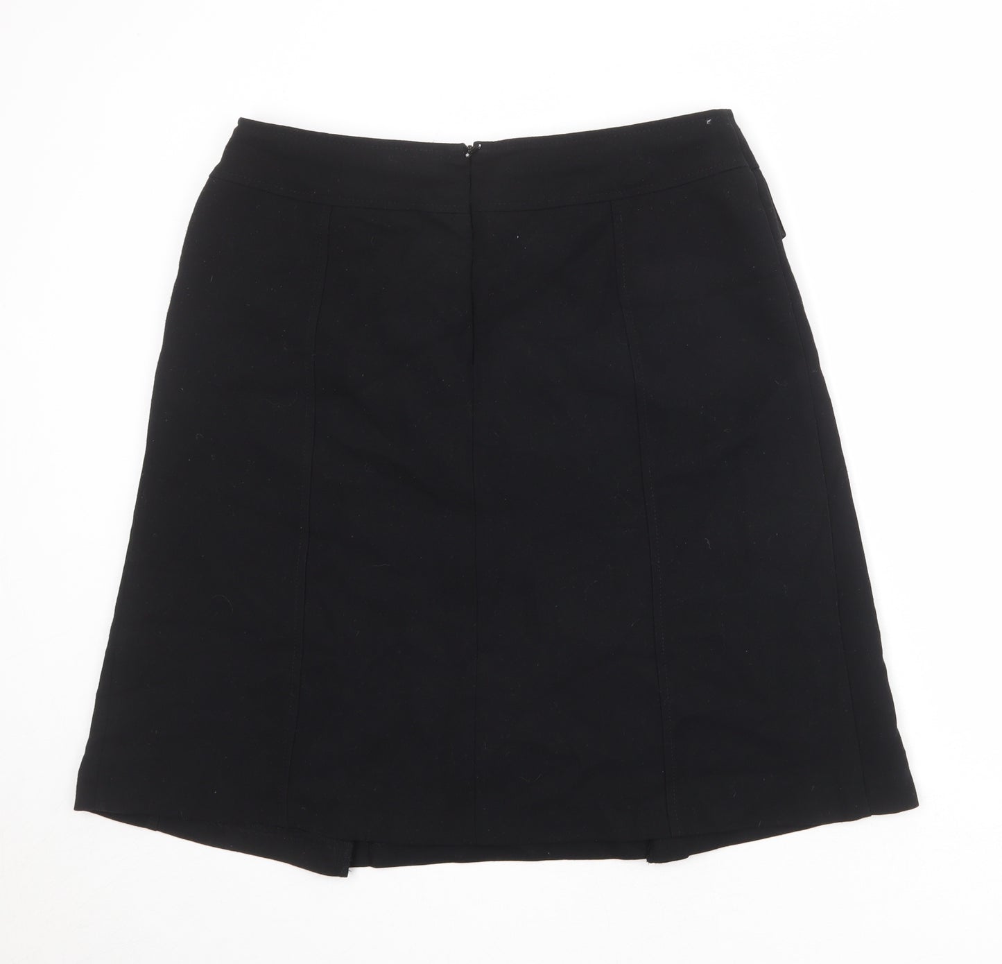 Autograph Womens Black Polyester Swing Skirt Size 16 Zip