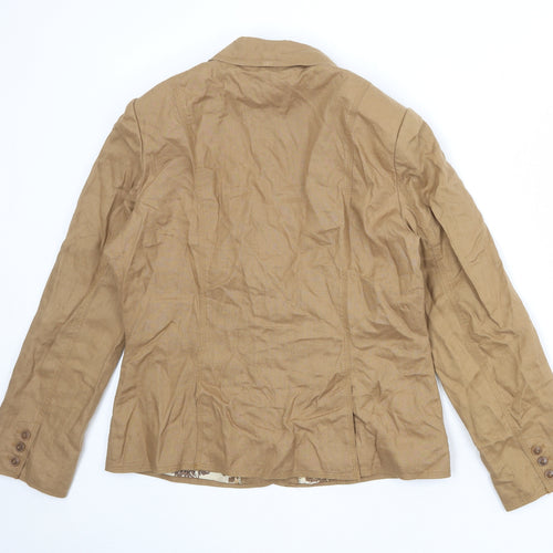 Per Una Womens Brown Linen Jacket Blazer Size 16