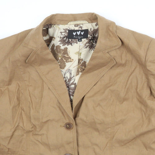 Per Una Womens Brown Linen Jacket Blazer Size 16