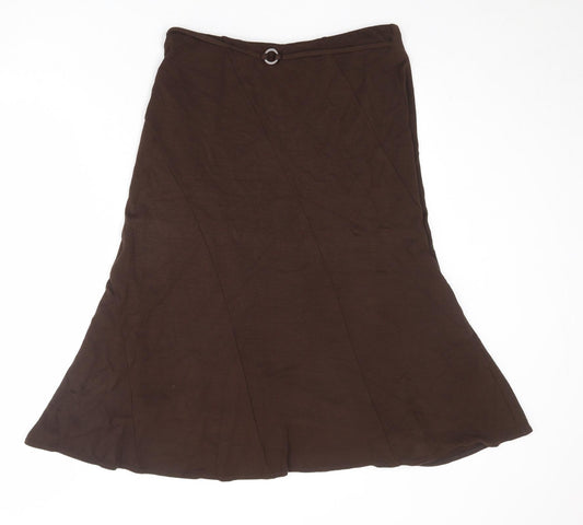 Berkertex Womens Brown Viscose Swing Skirt Size 14