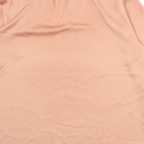 H&M Womens Orange Polyester Basic Blouse Size S V-Neck