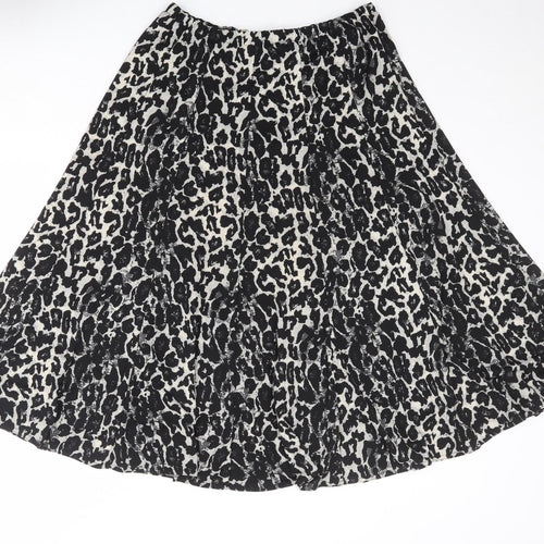 Oscar B Womens Multicoloured Animal Print Polyester Swing Skirt Size 18 - Leopard pattern