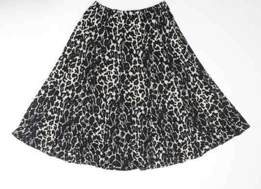 Oscar B Womens Multicoloured Animal Print Polyester Swing Skirt Size 18 - Leopard pattern