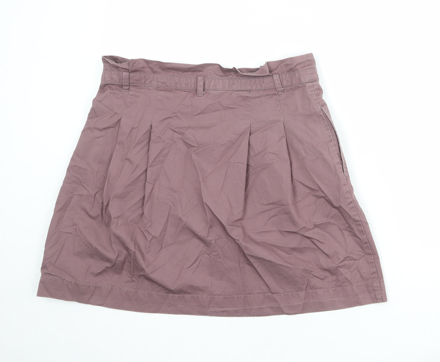 Zara Womens Purple Cotton Tulip Skirt Size L Zip