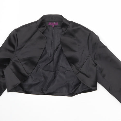 Debut Womens Black Polyester Jacket Blazer Size 16 - Open