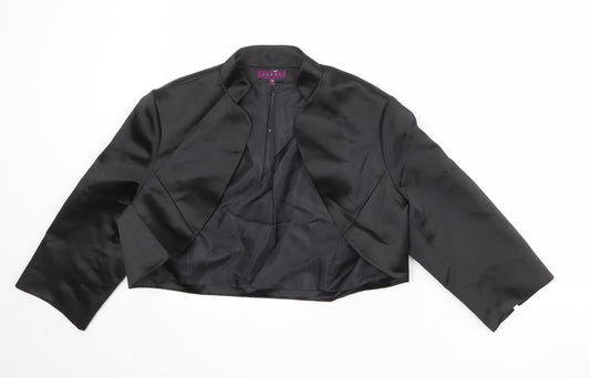 Debut Womens Black Polyester Jacket Blazer Size 16 - Open
