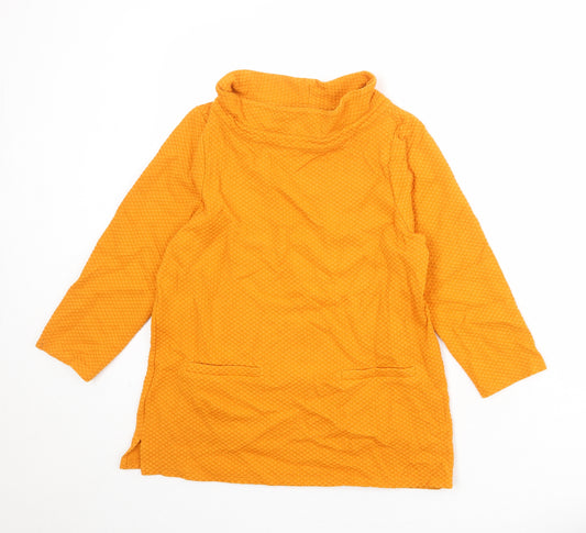 Laura Ashley Womens Orange Cotton Pullover Sweatshirt Size 10 Pullover - Textured