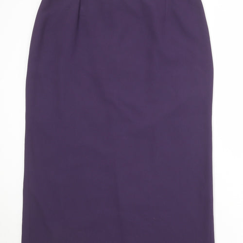 Lucinda Grey Womens Purple Polyester A-Line Skirt Size 20 Zip