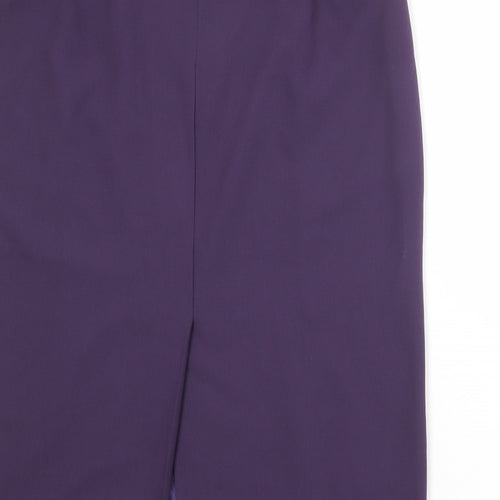 Lucinda Grey Womens Purple Polyester A-Line Skirt Size 20 Zip