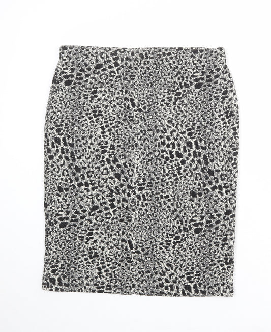 New Look Womens Multicoloured Animal Print Polyester Straight & Pencil Skirt Size 16 - Leopard pattern