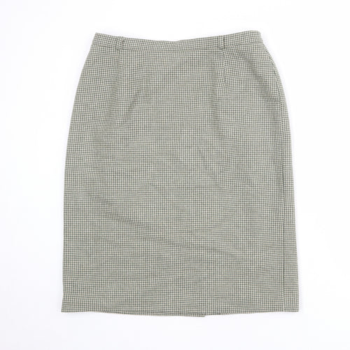 Eastex Womens Beige Geometric Wool A-Line Skirt Size 16 Zip