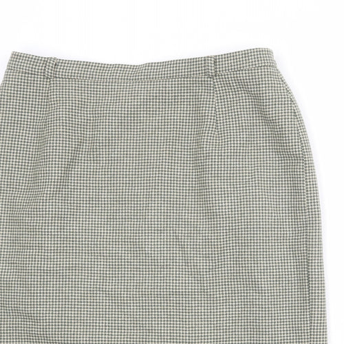 Eastex Womens Beige Geometric Wool A-Line Skirt Size 16 Zip