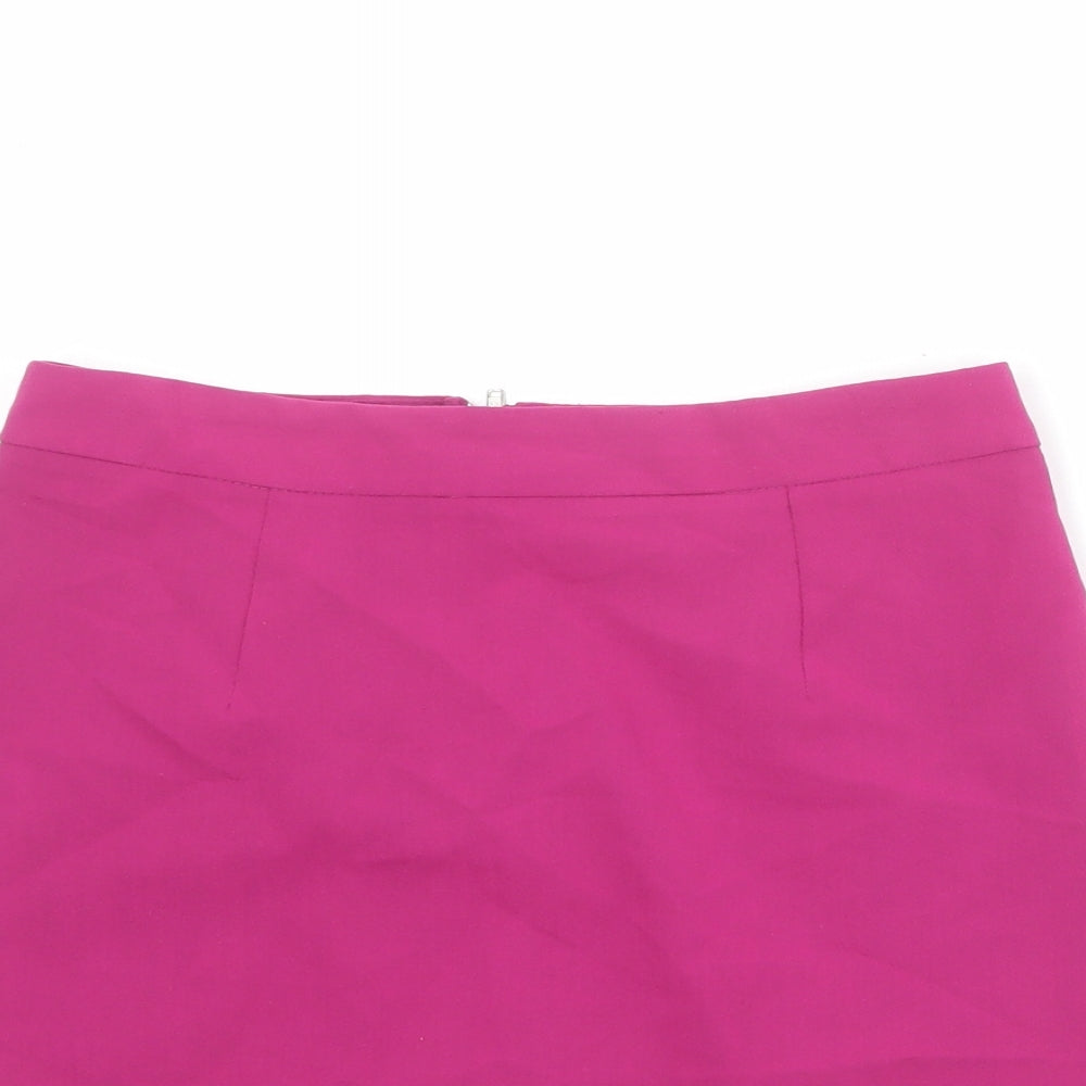 ASOS Womens Pink Viscose A-Line Skirt Size 8 Zip