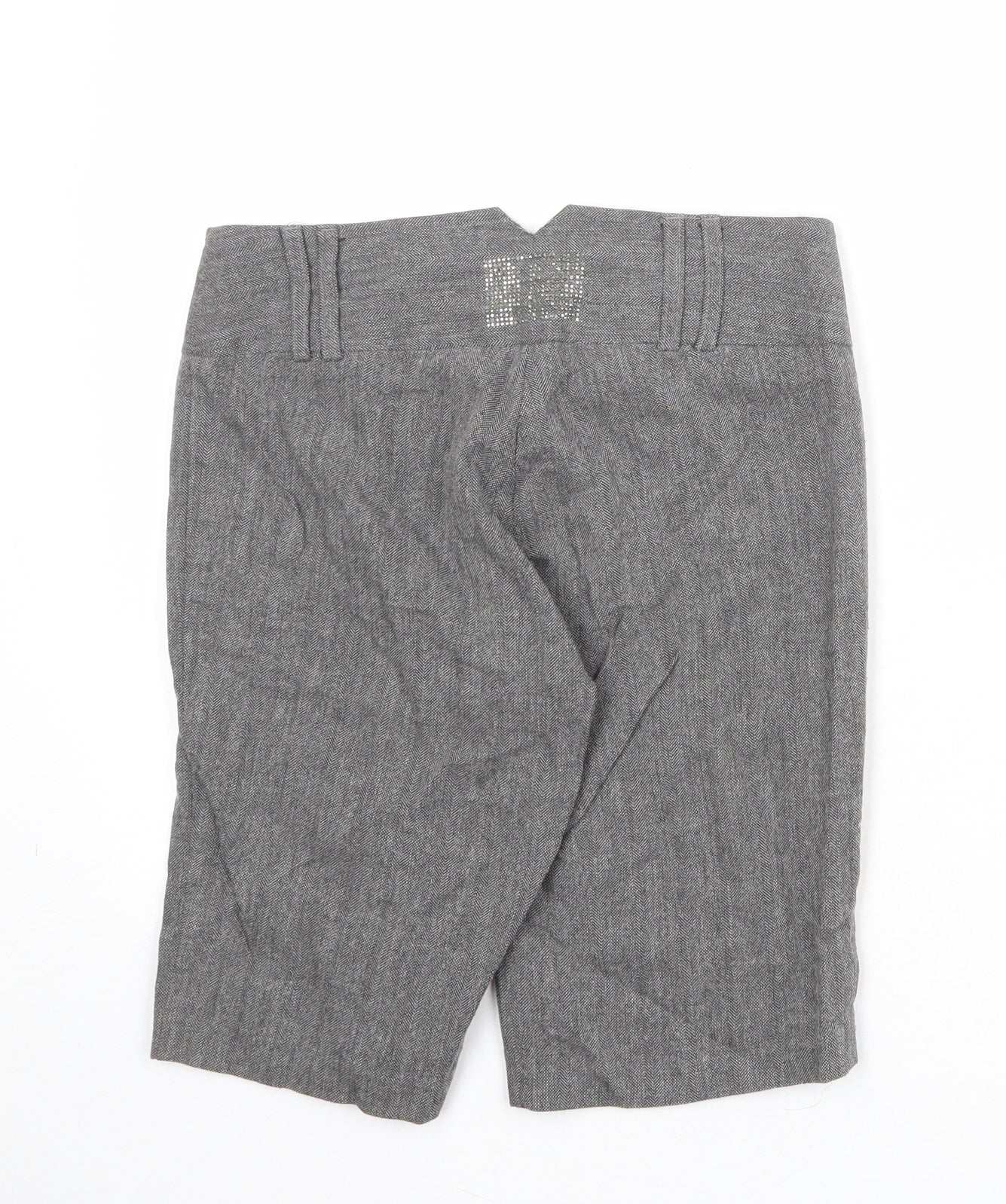 River Island Womens Grey Cotton Skimmer Shorts Size 8 Regular Zip