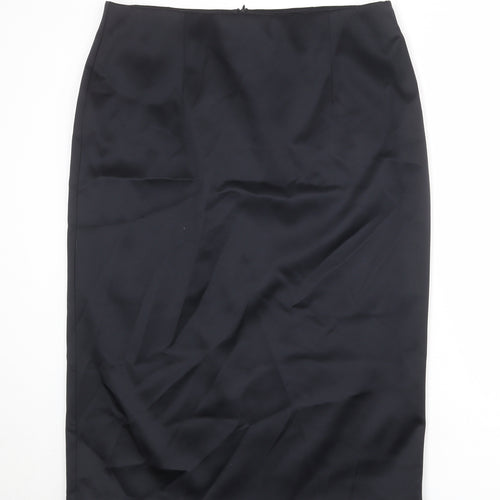 Marks and Spencer Womens Black Polyester Straight & Pencil Skirt Size 20 Zip