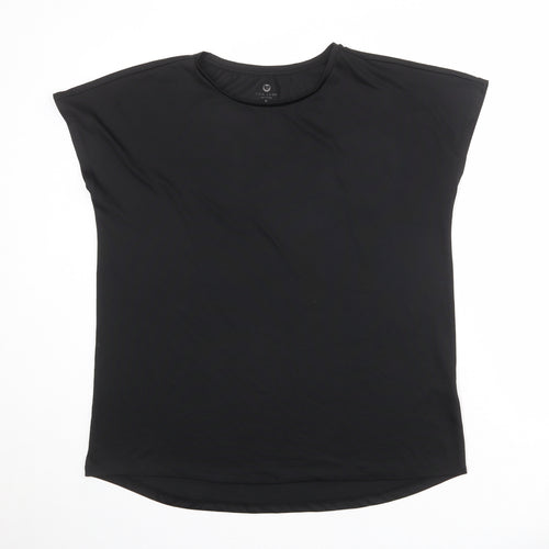 New Look Womens Black Polyester Basic T-Shirt Size M Round Neck Pullover