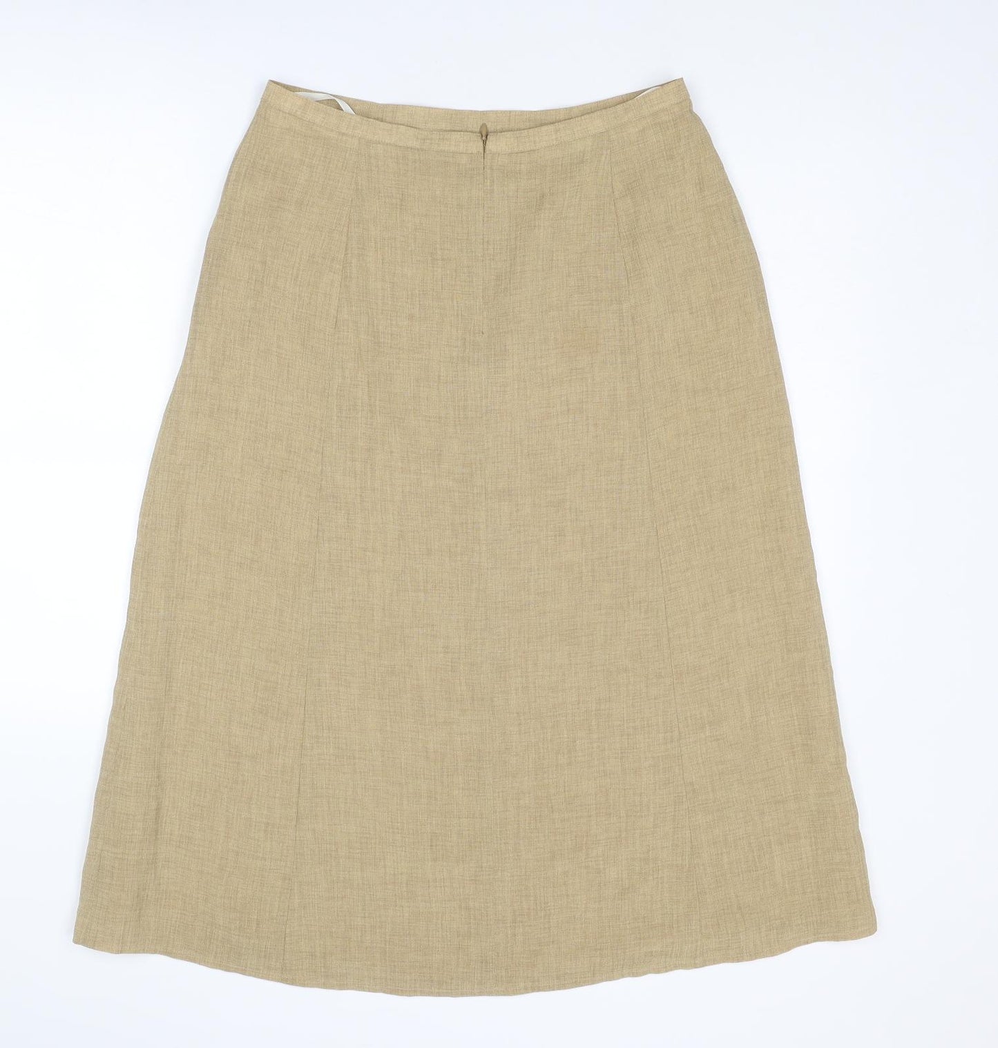Collectables Womens Beige Acetate A-Line Skirt Size 14 Zip