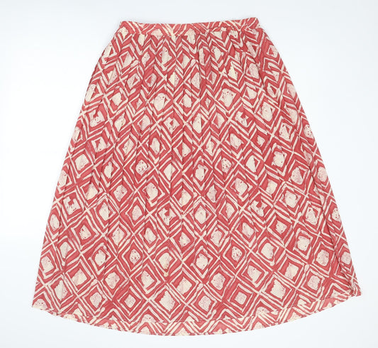 Cachet Womens Red Geometric Polyester Pleated Skirt Size 18