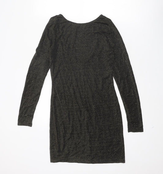 VERO MODA Womens Black Polyester Jumper Dress Size S Round Neck Pullover