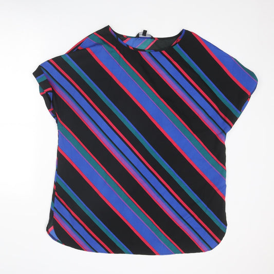 Capsule Womens Multicoloured Striped Polyester Basic Blouse Size 18 Boat Neck