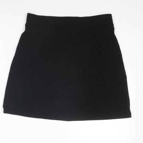 Divided by H&M Womens Black Viscose A-Line Skirt Size M Zip