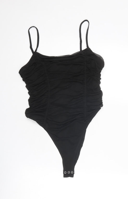 Divided by H&M Womens Black Polyester Bodysuit One-Piece Size L Snap