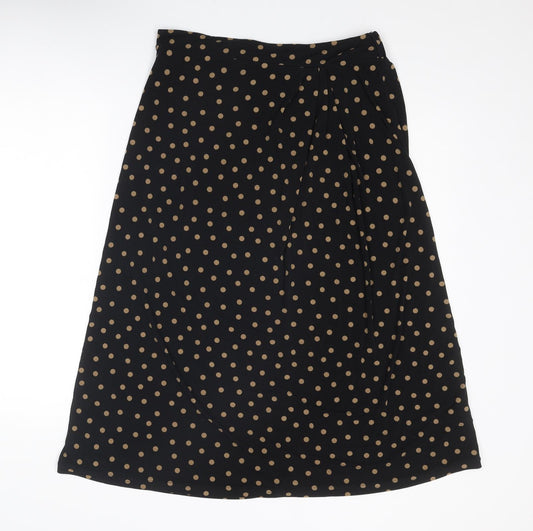 Marisota Womens Black Polka Dot Viscose Peasant Skirt Size 14