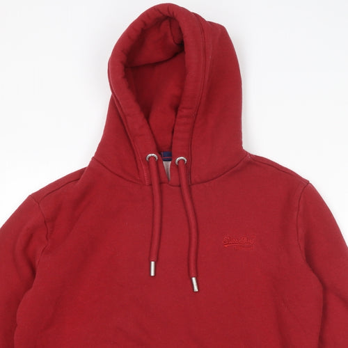 Superdry Mens Red Cotton Pullover Hoodie Size M