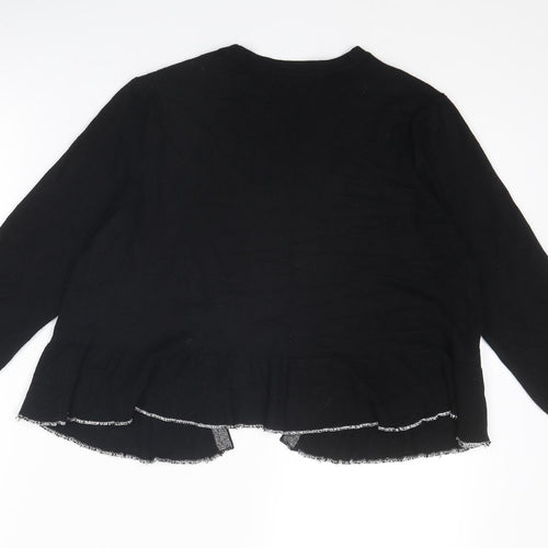 M&Co Womens Black V-Neck Viscose Cardigan Jumper Size 12