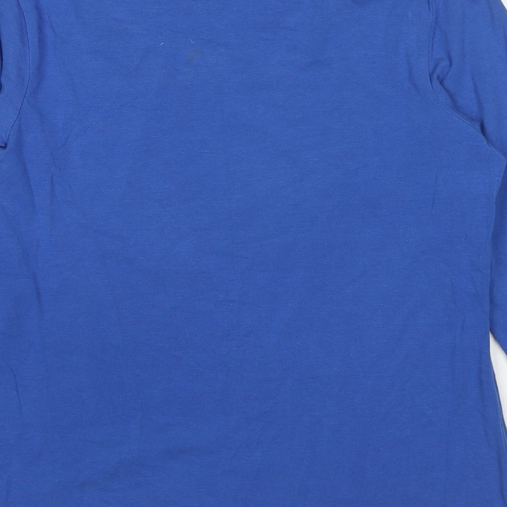 Ruth Longsford Womens Blue Cotton Basic T-Shirt Size XS Round Neck - Stars