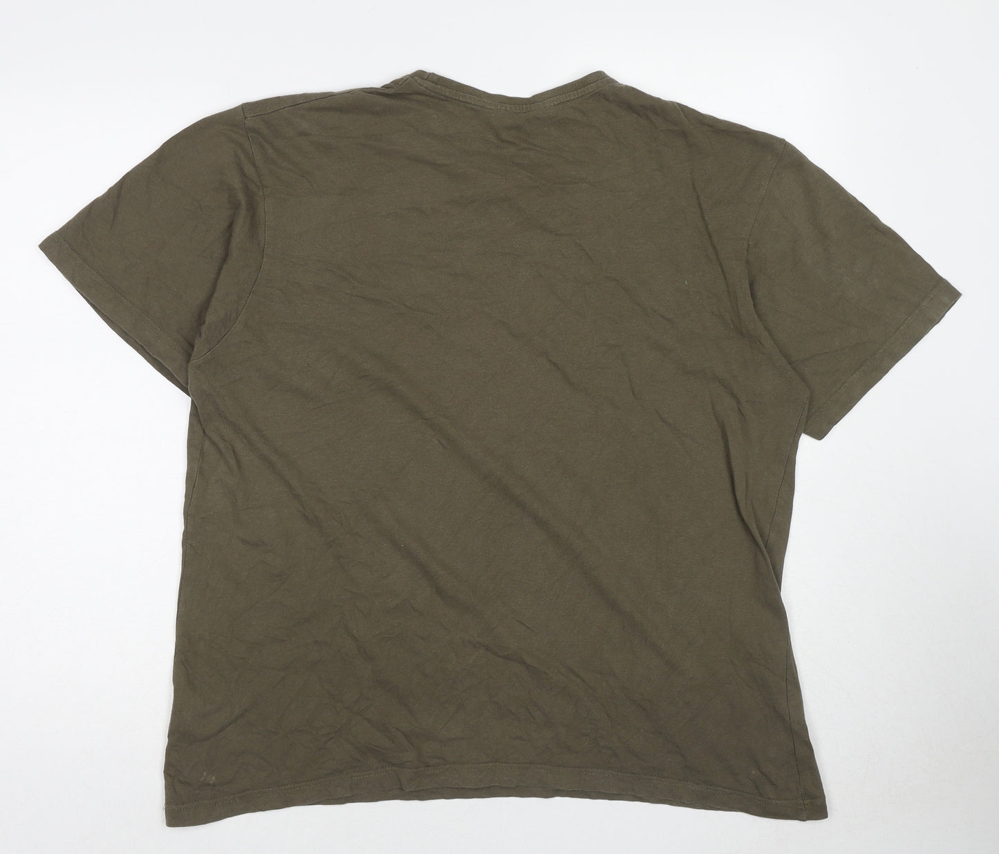 BadRhino Mens Green Cotton T-Shirt Size M Round Neck