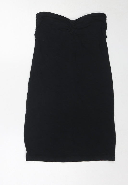 Miss Selfridge Womens Black Cotton Basic Blouse Size 10 Sweetheart - Strapless