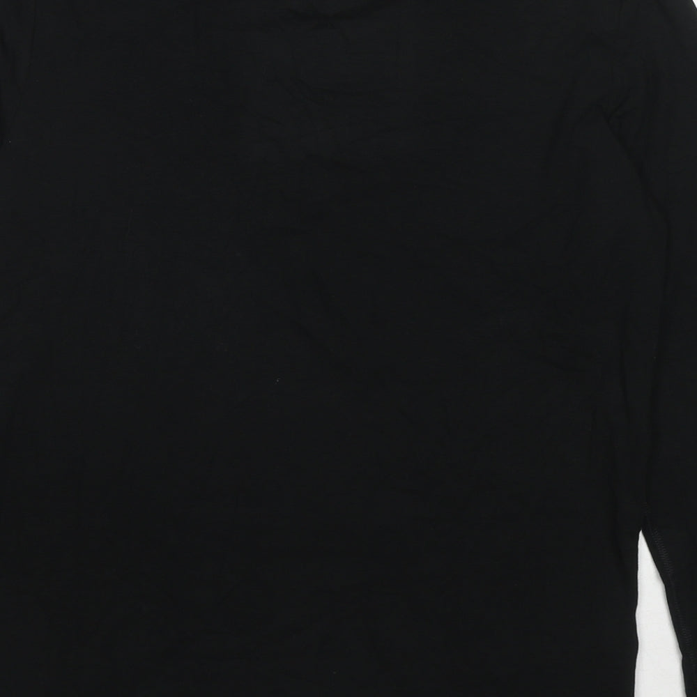 Marks and Spencer Mens Black Cotton T-Shirt Size M Round Neck