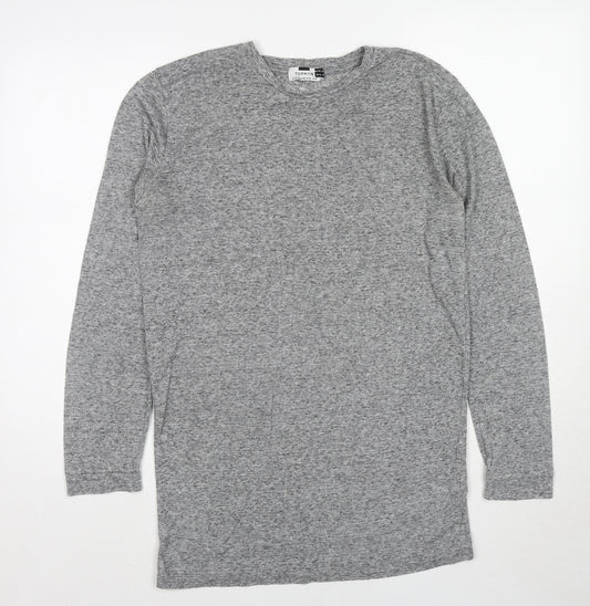 Topshop Mens Grey Polyester T-Shirt Size M Round Neck