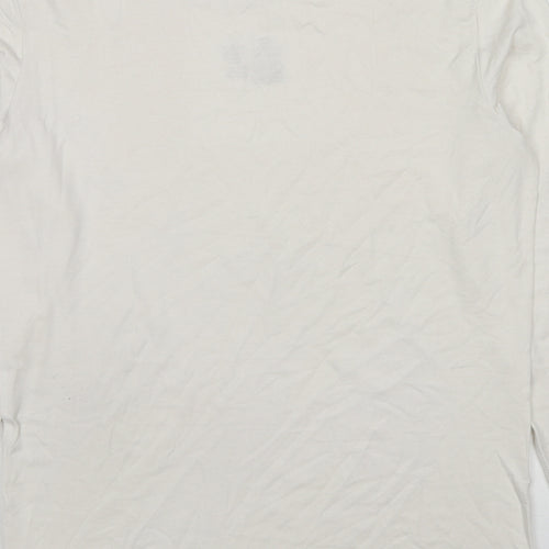 Marks and Spencer Mens White Cotton T-Shirt Size S Round Neck - Thermal