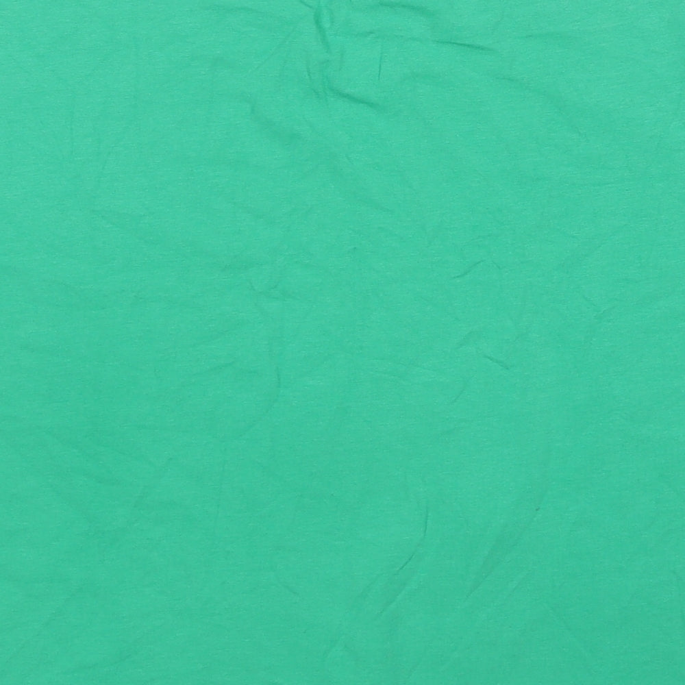 Zara Womens Green Cotton Basic T-Shirt Size L Round Neck - I'm Not a Luxury T-Shirt