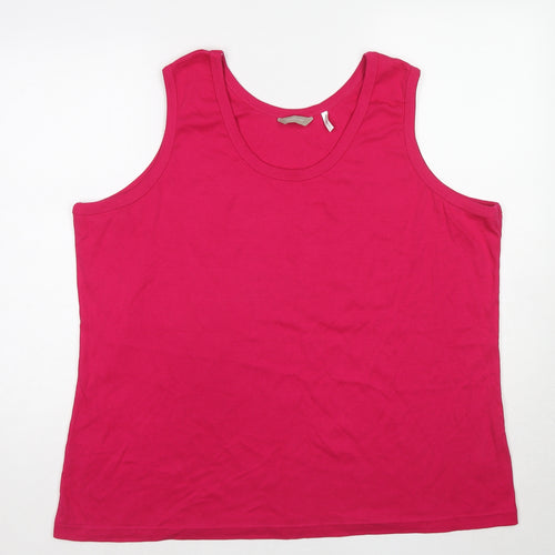 Anthology Womens Pink Cotton Basic Tank Size 28 Round Neck - Size 28-30