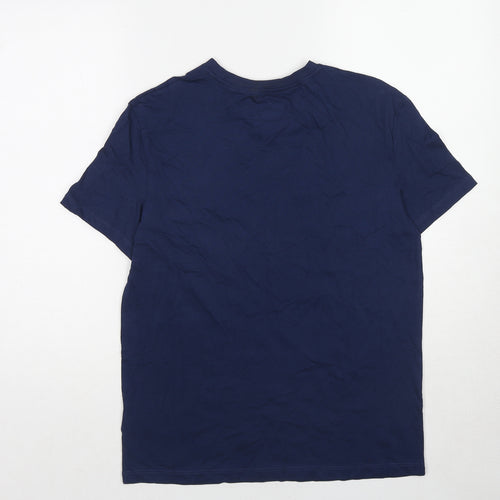 Marks and Spencer Boys Blue Cotton Basic T-Shirt Size 13-14 Years Round Neck Pullover - Today Is A Good Day