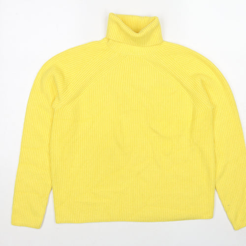 Marks and Spencer Womens Yellow Roll Neck Viscose Pullover Jumper Size S