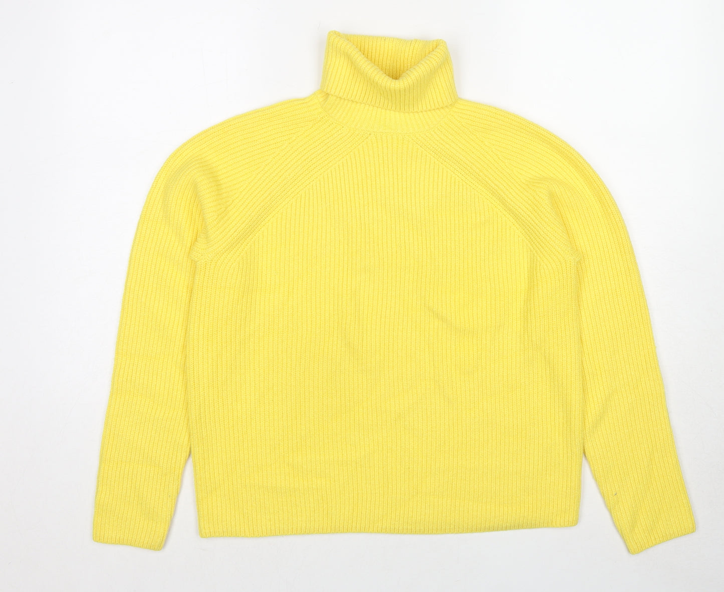 Marks and Spencer Womens Yellow Roll Neck Viscose Pullover Jumper Size S