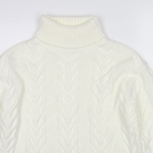 Marks and Spencer Womens Ivory Roll Neck Acrylic Pullover Jumper Size S