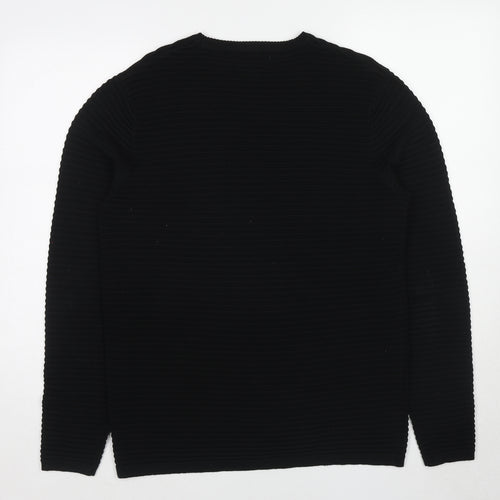 2nd Chapter Womens Black Round Neck Cotton Pullover Jumper Size M