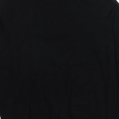 Burton Mens Black High Neck Acrylic Henley Jumper Size L Long Sleeve