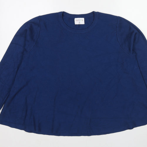 Compania Fantastica Womens Blue Round Neck Viscose Pullover Jumper Size M